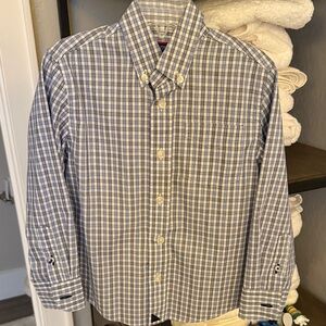 UNTUCKit boys Navy and White Plaid Shirt